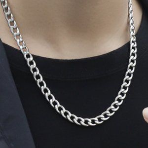 Stainless Cuban Link Chain Necklace 7mm